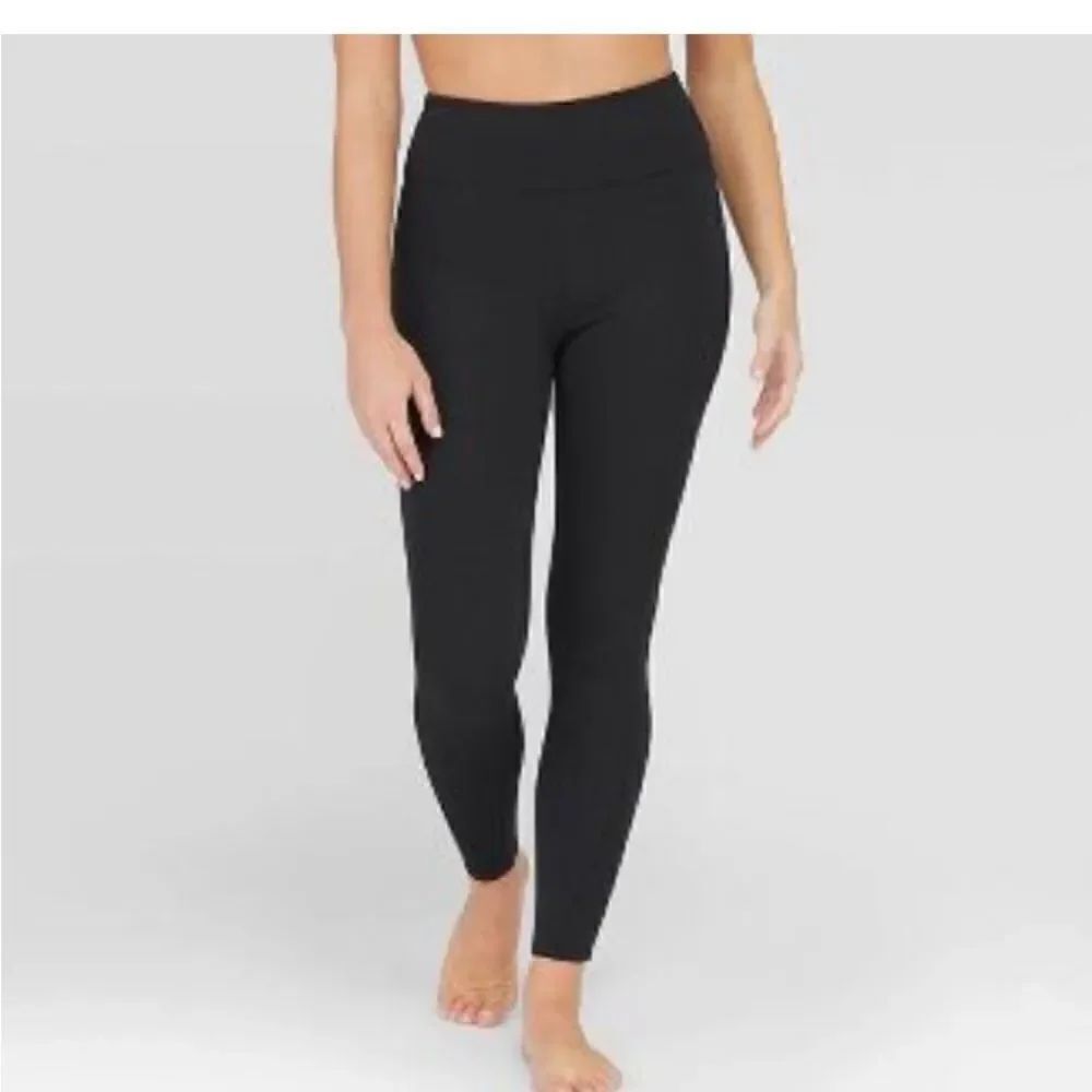 Assets by Spanx Black Ponte Knit Shaping Leggings Size Medium